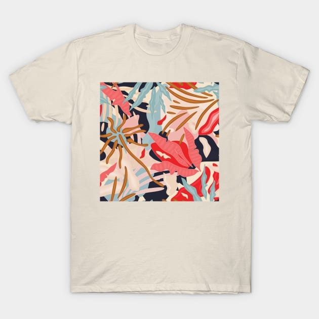 Colorful Abstract Jungle / Tropical Plants T-Shirt by matise